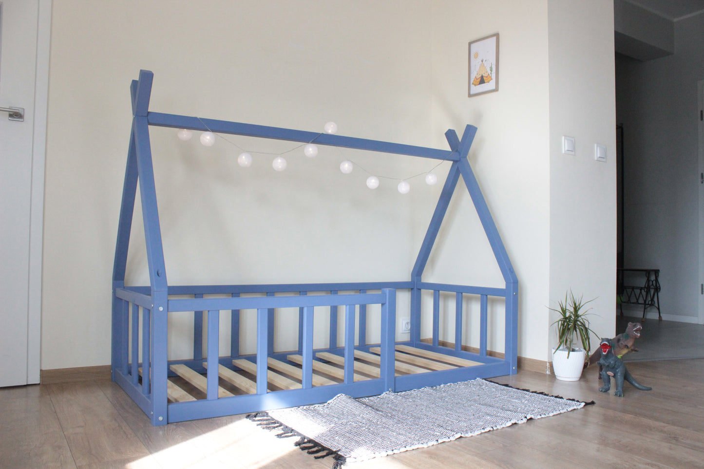 Blue Teepee Toddler Montessori floor bed