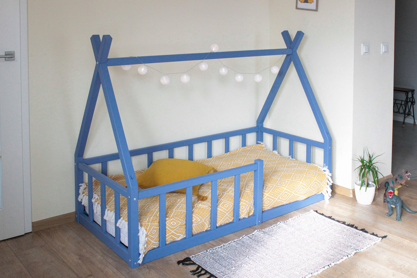 Blue Teepee Toddler Montessori floor bed