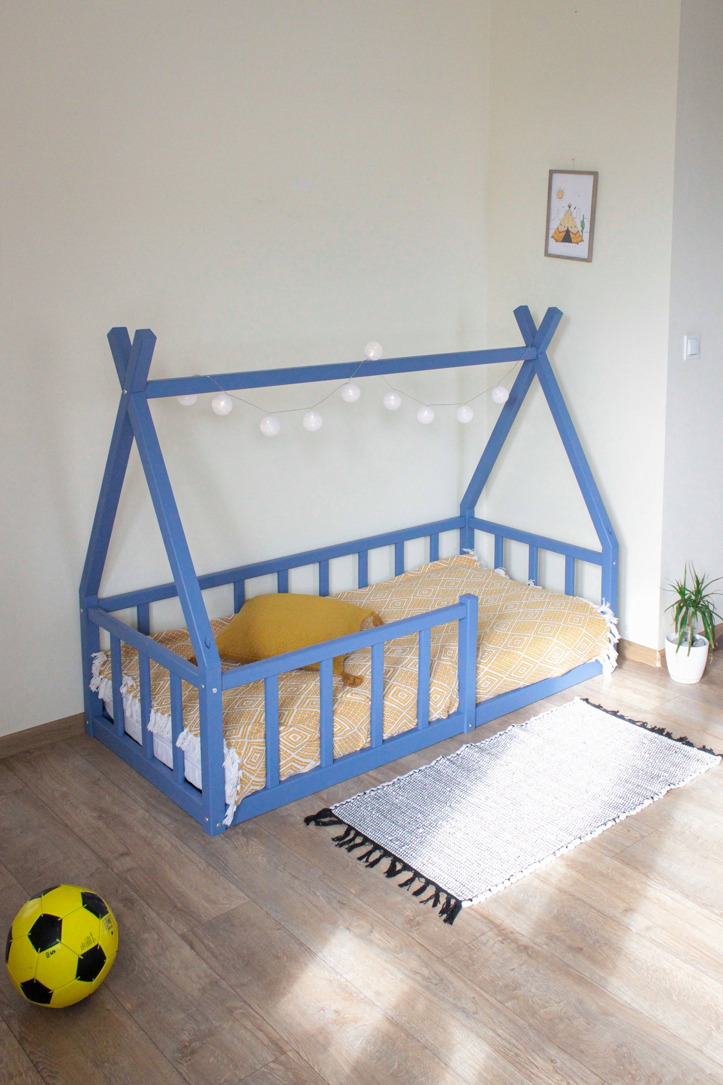 Blue Teepee Toddler Montessori floor bed