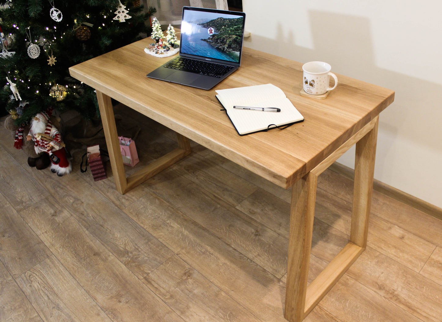 Solid oak wood home office writing desk