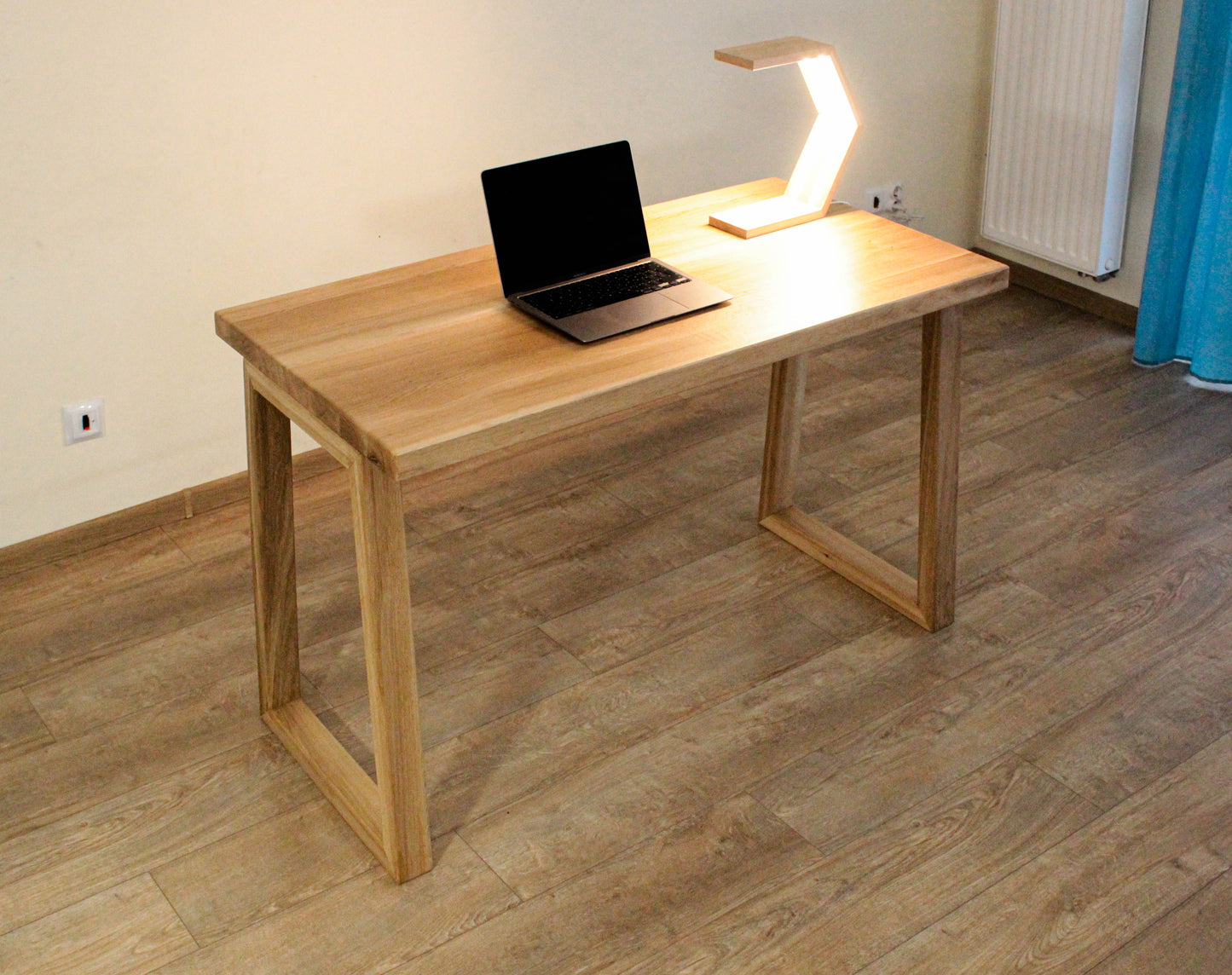 Solid oak wood home office writing desk