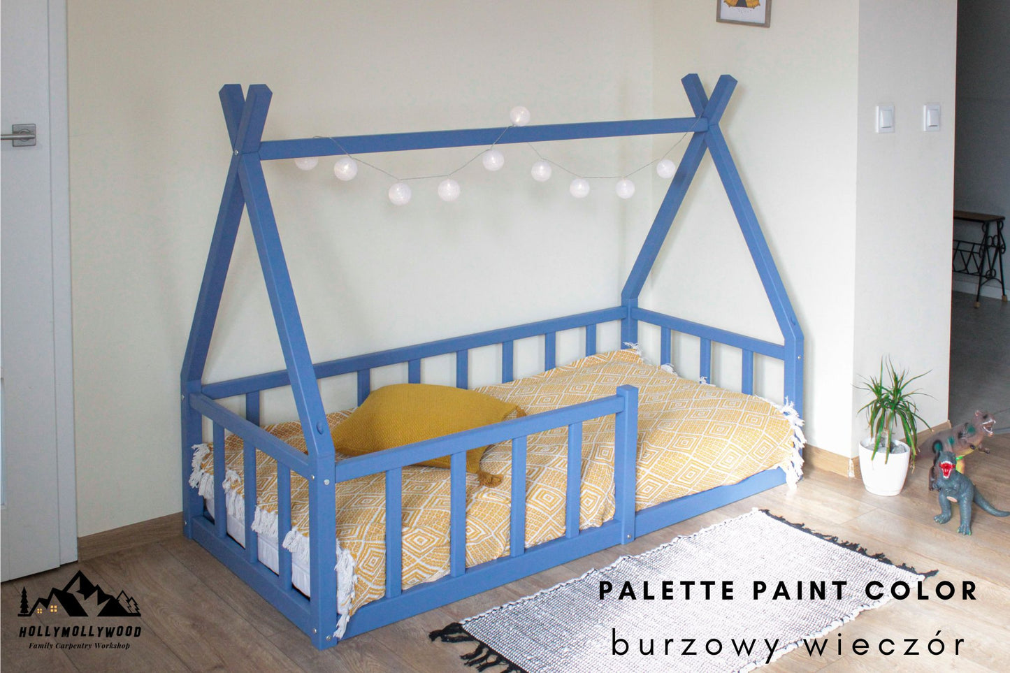 Blue Teepee Toddler Montessori floor bed