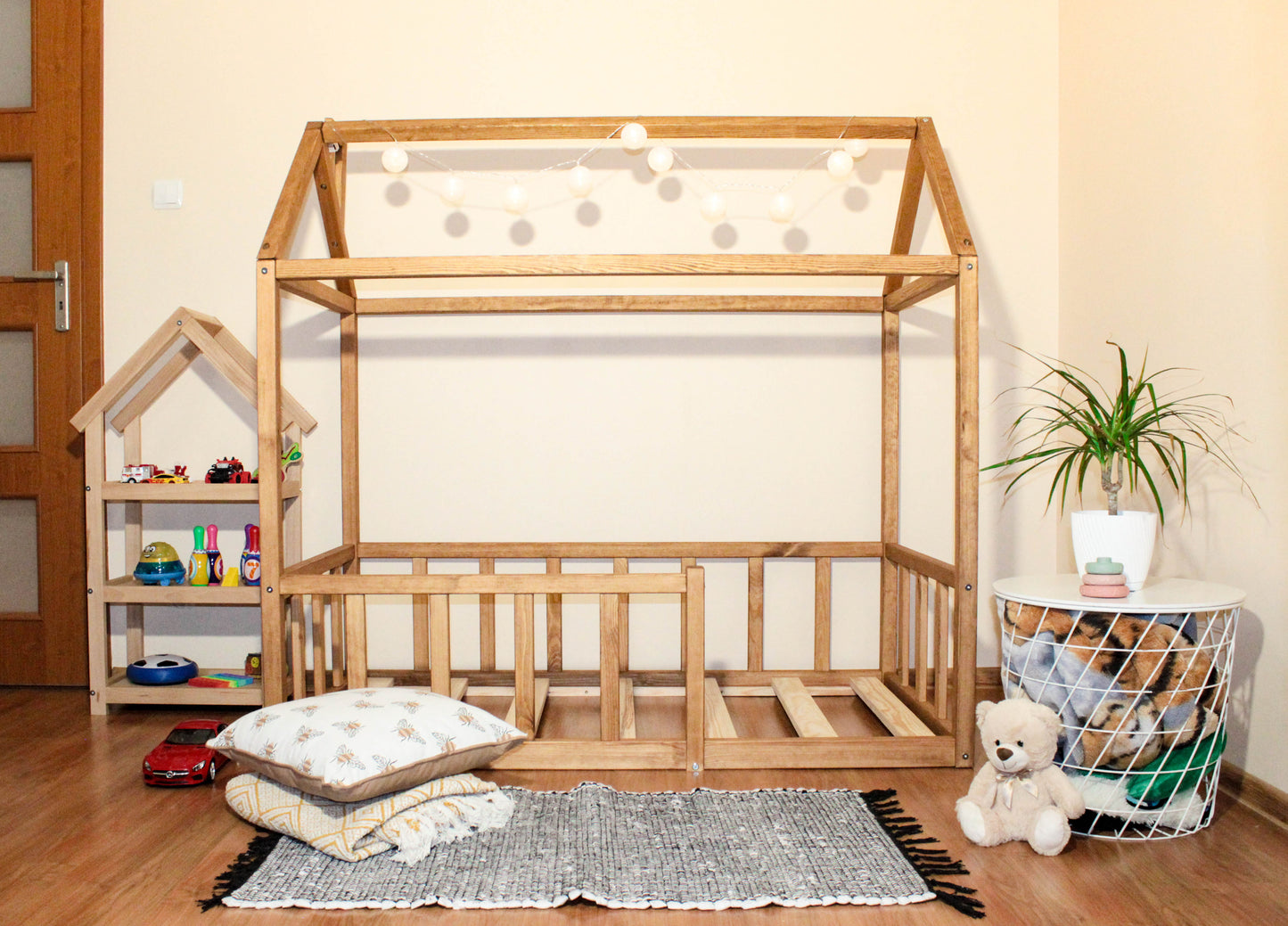 wooden bed