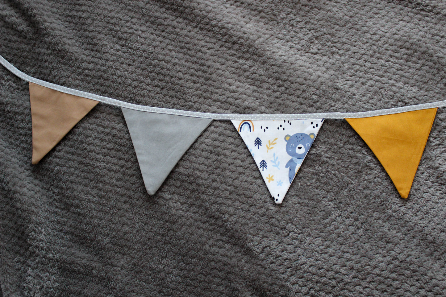 Boho neutral scandi linen cotton Child kids room wall decor birthday garland triangle flag banner decorations pastel bunting flags